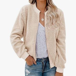 Womens fashionable Sherpa jacket size medium